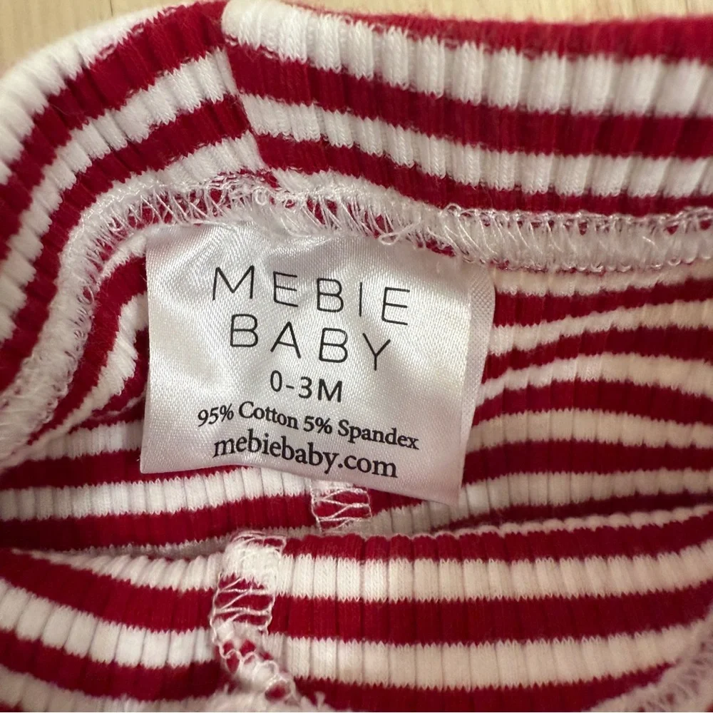 Mebie Baby Red and White Striped Set Size 0-3 months